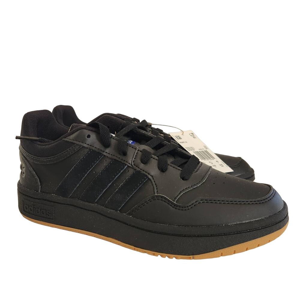 adidas Men's Hoops 3.0 Low Classic Basketball Shoe, Black/Black/White, 7